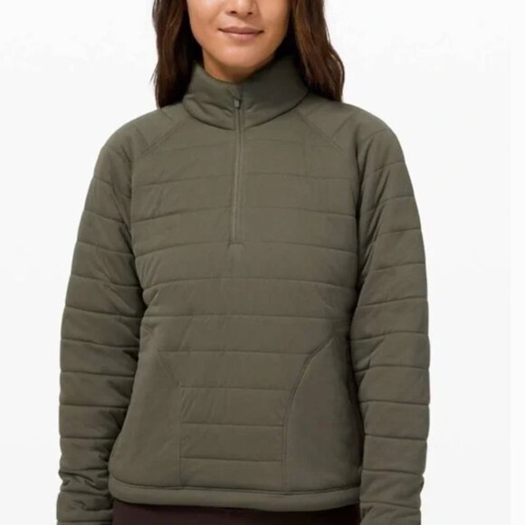 Lululemon dynamic movement 1/2 zip Green Fall School Football - Picture 1 of 14